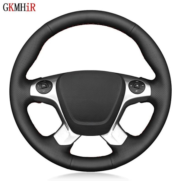 Mjuk svart konstläder rattöverdrag för Ford Transit Connect Tourneo Custom Grand Tourneo Connect 2014-2020