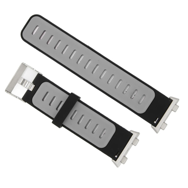 Sporturrem Blødt silikonearmbånd åndbart urbånd til Oppo Watch 2 46mm (sort grå)