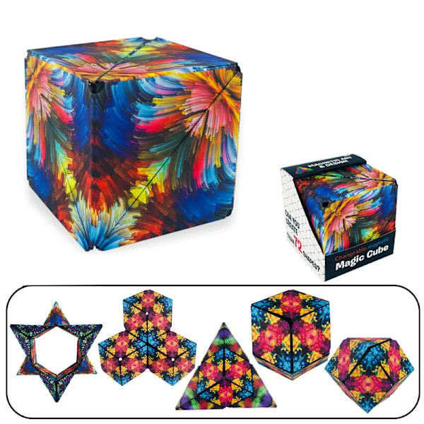 Tredimensionell Varierande Magisk Kub Anti-Stress Leksak Geometri Oändlig Magnetisk Föränderlig Kub Barn Ångestdämpare Fidget Leksaker L