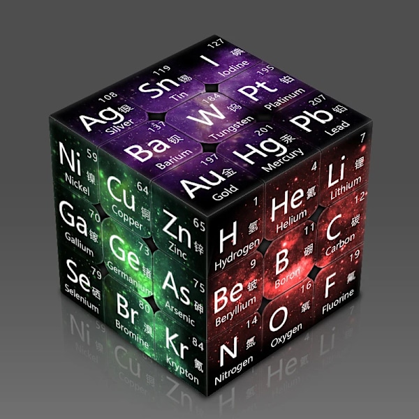 3X3X3 Magisk Puzzle Kub Matematik Kemi Element Kub Barnpresenter Pedagogiska Leksaker Kub 3X3 Magnetisk Educ Leksak C