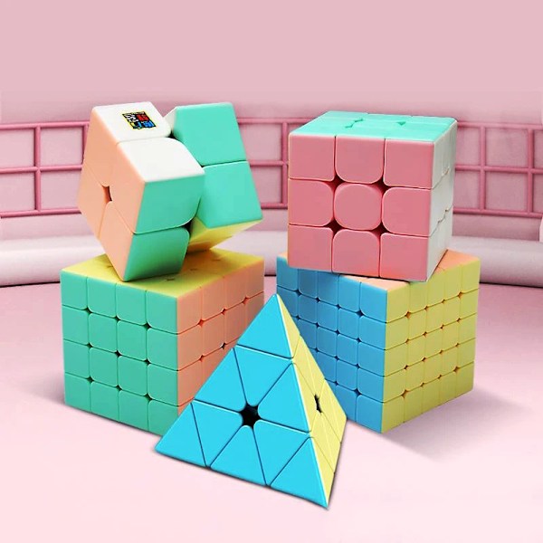Macarons Magisk Kub 2X2 3X3 4X4 5X5 Pyraminxed Stickerless 3X3X3 Speed Cube Tecknad Neo Pussel Leksak För Barn 4x4 cube