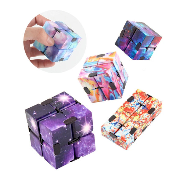 Infinity Magic Cube Fyrkantiga Pussel Leksaker Lindra Stress Handspel Fyrhörns Labyrint Leksaker Barn Vuxen Dekompression White