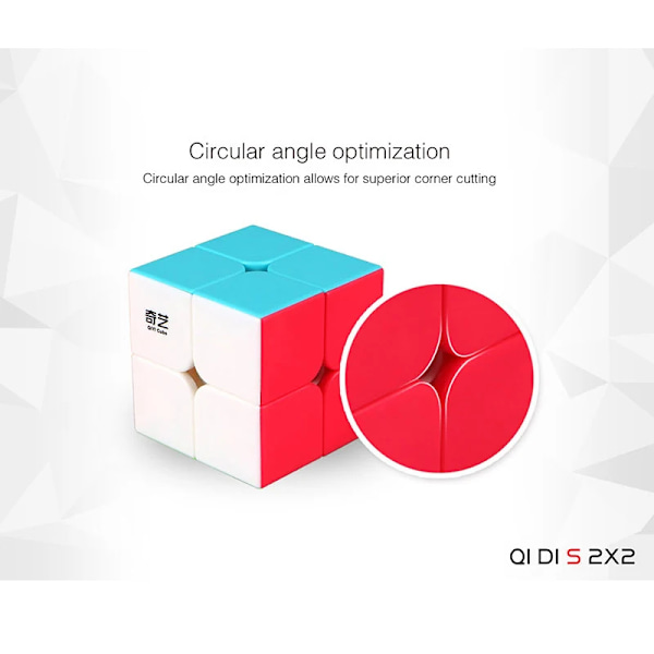 Qidi 2X2 Speed Magic Cube Puzzle Svart Stickerless 2X2X2 Kuber Mini 51Mm Abs Professionellt Pussel Lärleksaker Spelgåva Stickerless