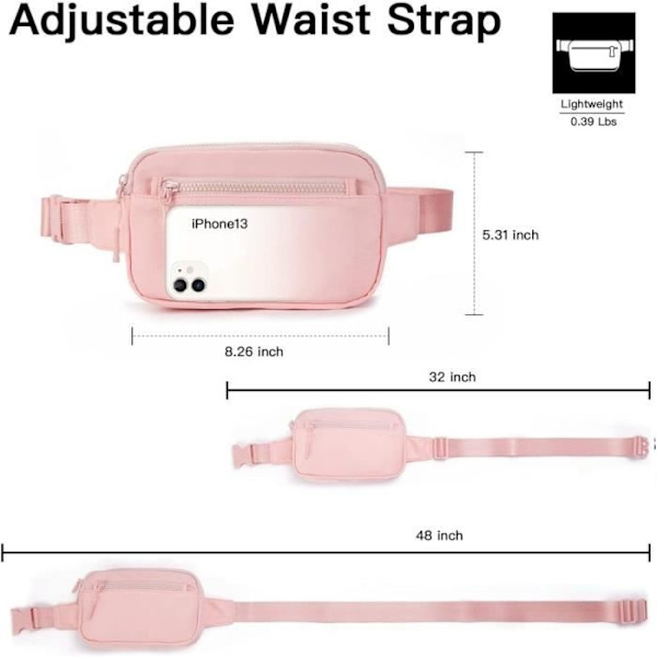 Midjeväska - Märke - Rosa - Bälte - Polyester - Lättvikt Pink