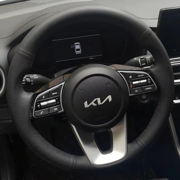 Rattstyrningsöverdrag i konstläderfläta för Kia K5 Optima 2019 Cee'd Ceed 2019 Forte Cerato (AU) 2018 Biltillbehör