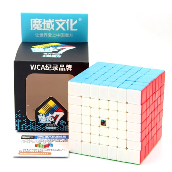 Mfjs 7 7X7 Magic Speed Cube Stickerless Professionell Fidget Leksak 6 6X6 Cubo Magico Pussel Meilong 6 Black