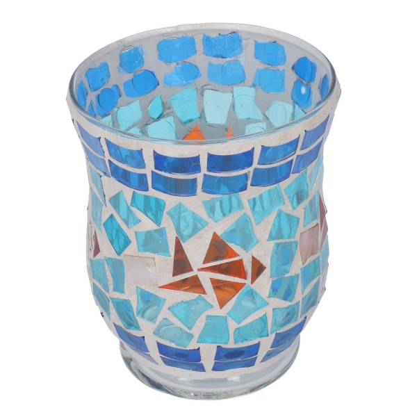 Mosaiikkikynttilänjalka Eurooppalaistyylinen käsintehty sininen lasikynttilänjalka ravintolabaariin