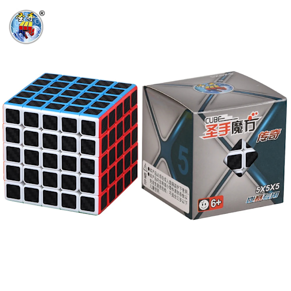 Sengso Speed Cube 2X2 3X3 4X4 5X5 Kolfiber Sticker Magic Cubo Rubick Profession Pussel Hög Kvalitet Barn Fidget Leksaker 5x5