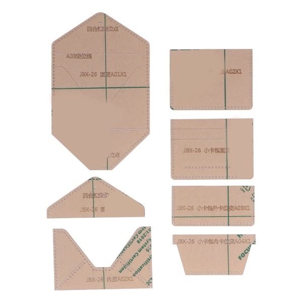 7 stk Kortpakke Akryl skabelon Nøjagtig skæreafstand Transparent Klar layout DIY akryl skabelon til gaver