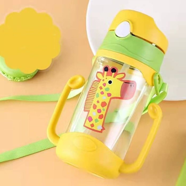 400 ml mugg babyvattenflaska läckagesäker mugg med handtag tecknad småbarnsmugg