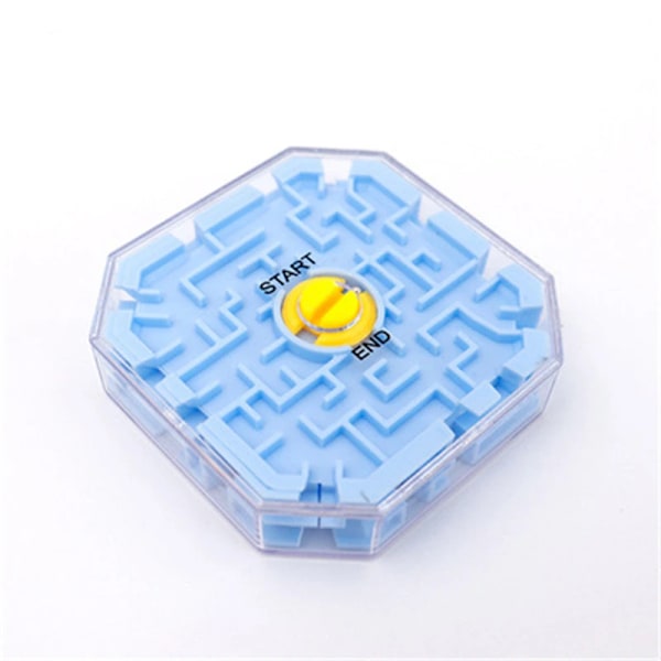 3D Mini Speed Cube Labyrint Magisk Kub Lära Pedagogisk Leksak Pusselspel Labyrint Rullande Boll Hjärna Lära Balans A-323-blue