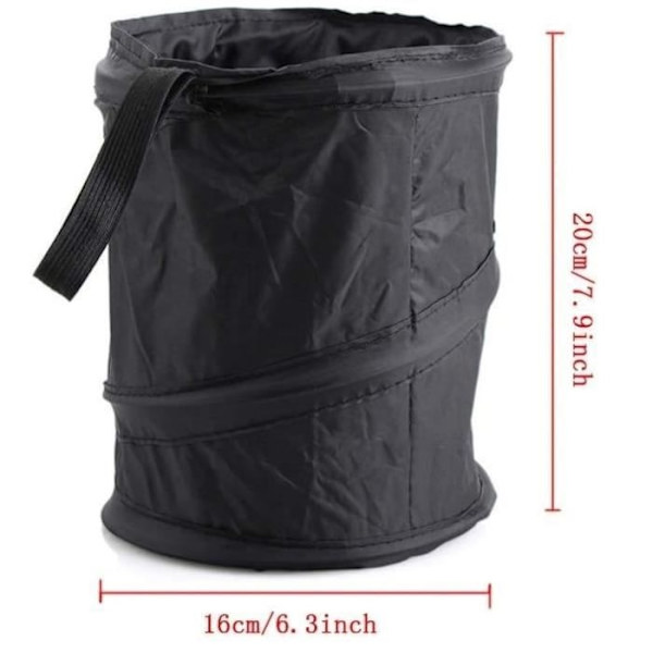 Bil soptunna - Universal - 2 st - Portabel - Vikbar - Svart Black