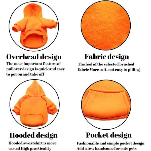 Hundhuvtröjor Varma Kläder Husdjur Huvstorlek Xxl Orange Färg Pzcc