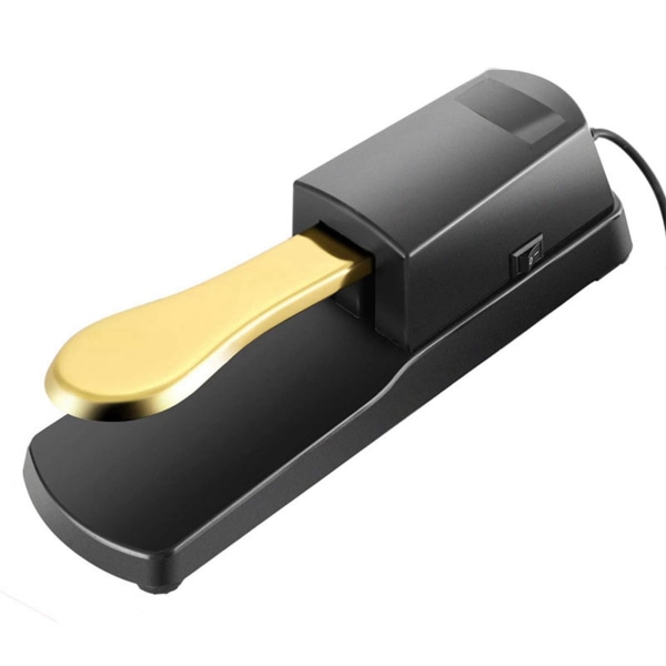 Pianopedal med kabel Halkfri pad Keyboard Sustain Pedal för handrulle och elektroniska pianon guld