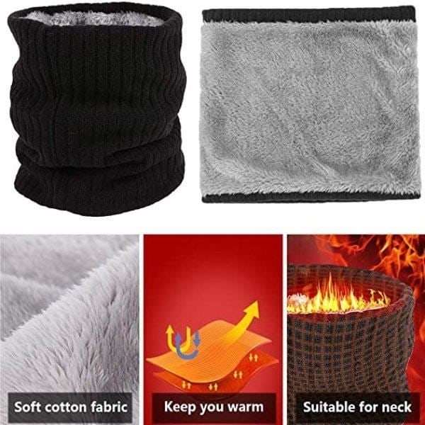 Vinterhuvtröjor för män och kvinnor med fleecehalsduk - 2-pack