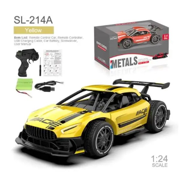 1:24 15km/h RC-bil i metall med hög hastighet, stunt, terrängdrift, racing, elektronisk radiostyrd bil, leksaker för pojkar With retail box(.104)