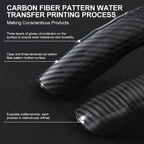 1 par kolfiberläder rattöverdrag 1k mikrofiberläder pvc rattförstärkare halkfri universell Upgraded Black