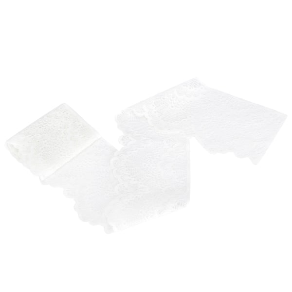 Pitsinauha Yksipuolinen aaltokuvio valkoinen nylon ompelutarvikkeet 10 jaardia pitkä
