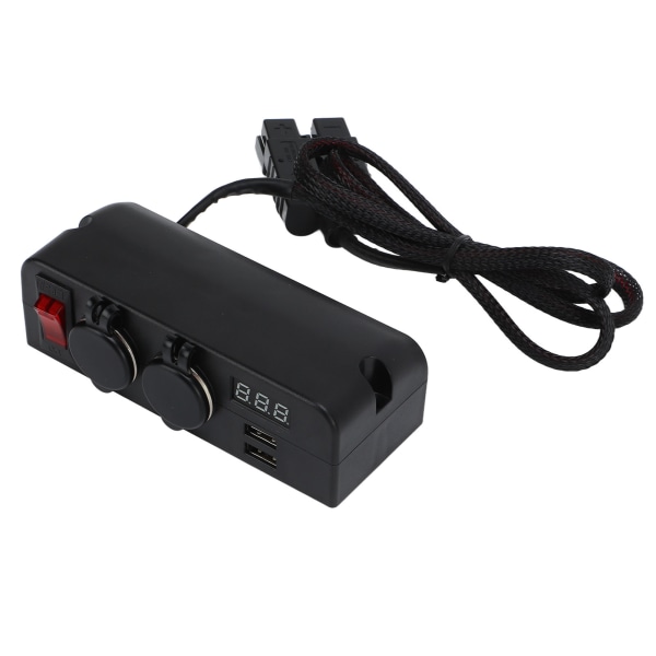 Billaddare Adapter 2 USB Laddare Uttag Spänning Digital Display Power Batteriadapter