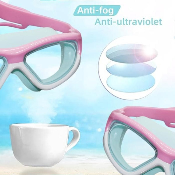 Simglasögon för barn, anti-imskydd, UV-skydd med öronproppar, HD-simglasögon