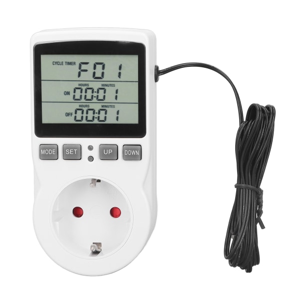 Lämpötilan säätö pistorasia LCD-näyttö ABS kotelo elektroninen termostaatti ohjain 100-250V 50 60Hz EU pistoke 16A 3680W