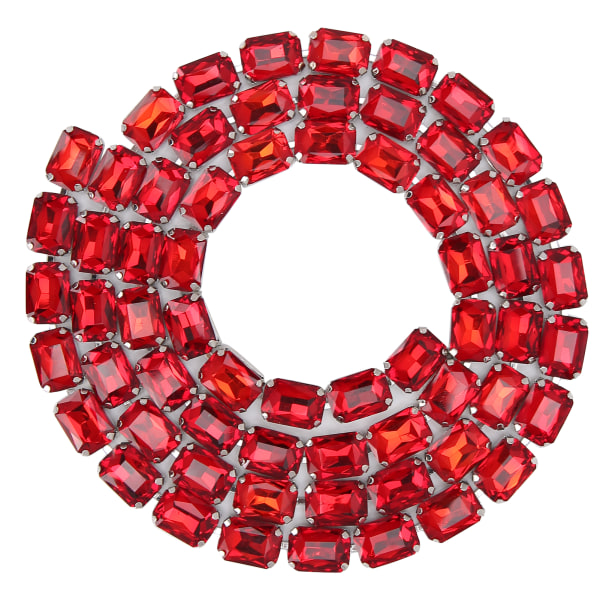 Glasklokædebesætning imiteret diamant dametøjtilbehør gør-det-selv-sy-dekorationshåndværk Lys rød