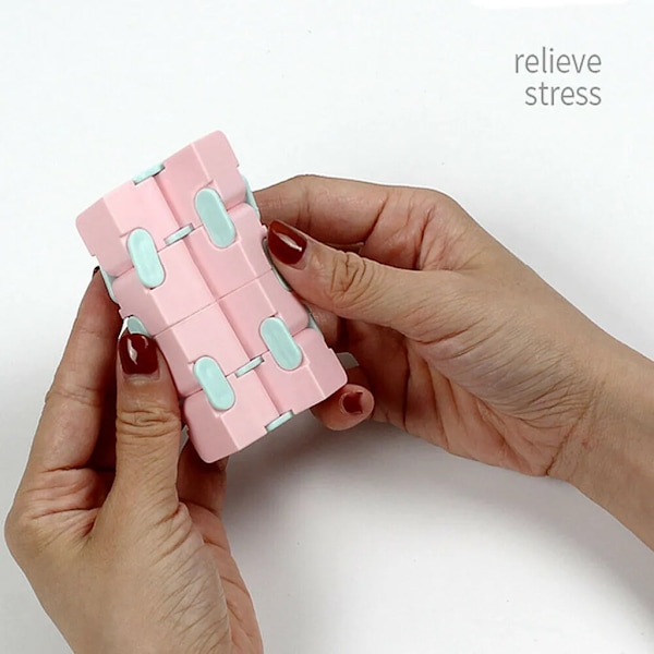 Pusselkub Hållbar Utsökt Dekompressionsleksak Infinity Magic Cube För Vuxna Barn Fidget Leksaker Antistress Ångest Skrivbordsleksak baby blue