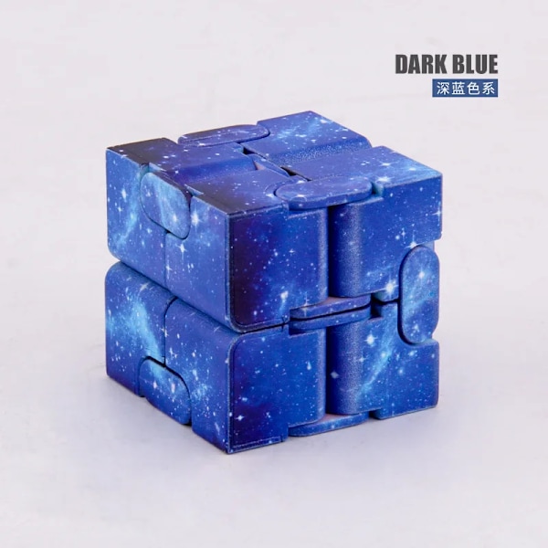 Pusselkub Hållbar Utsökt Dekompressionsleksak Infinity Magic Cube För Vuxna Barn Fidget Leksaker Antistress Ångest Skrivbordsleksak dark blue