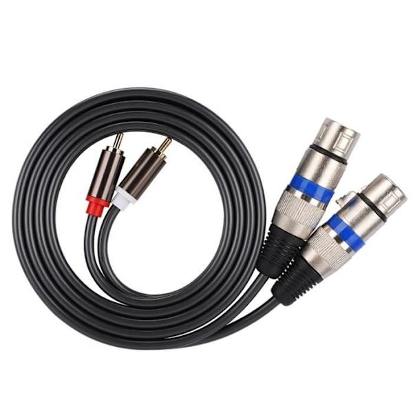Qiilu Dubbel Rca Hane Till Dubbel Xlr Hona Kabel 1.5M Guldpläterad Zinklegering Ljudadapter