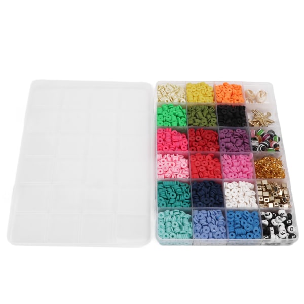 3909 stk. Polymer lerperler 18 farver 250 bogstavperler DIY snorhulsperler Farverige bløde keramiske perler