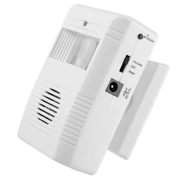 Rörelsedetektor - Cikonielf - 16 Musikstycken - Automatisk Infraröd Detektion - Justerbart Alarm - 85 Db White