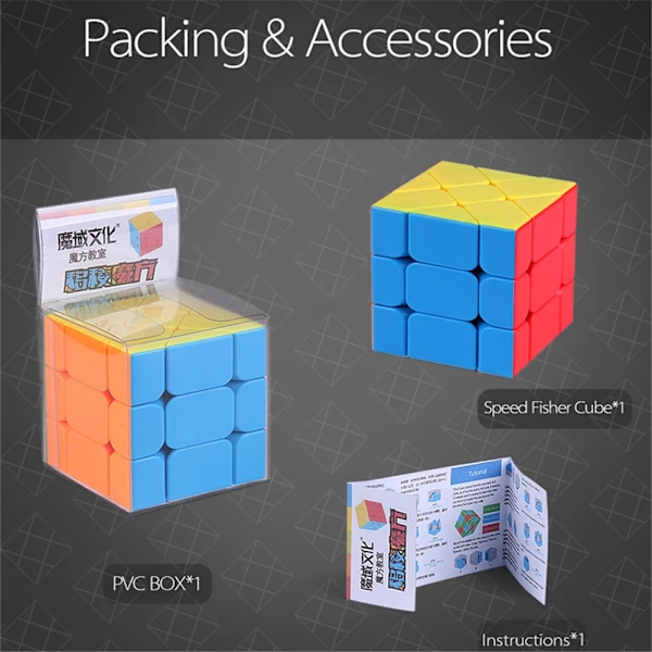 [Picube] Fisher Magic Cube Leksak Kub Klassrum Speed Kuber Leksaker För Vuxna Professionella Roliga Pussel För Barn Leksaker Gåva MeiLong Fisher