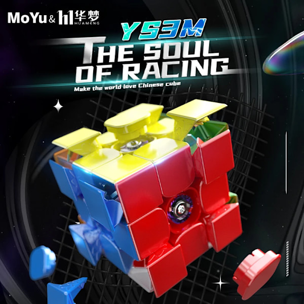 Ys3M Huameng 3X3 The Soul Of Racing Magnetisk Magisk Hastighetskub Professionella Fidget Leksaker Ys3M 3X3 Cubo Magico YS3M Magnetic versi