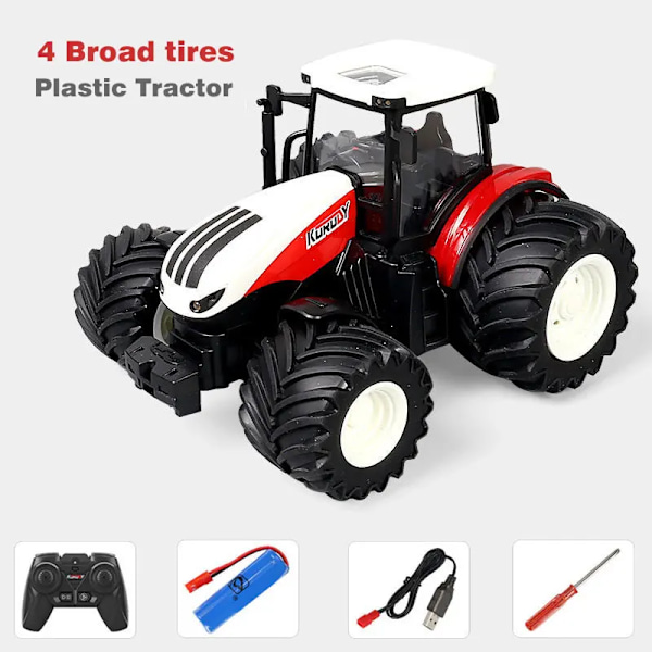 1:16 RC-bil fjärrstyrd lantbrukstraktor jordbruksvagn LED 27MHz radio RC bonde legering lastbilar elektronisk leksak pojkar present Plastic Car B