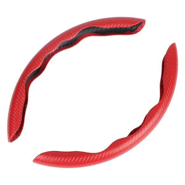 Mikrofiberläder kolfiberlook 1 par rattförstärkare bil interiör dekoration tillbehör universell Red