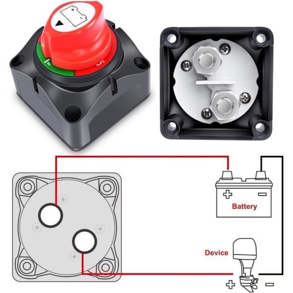 12V - 48V Batterifrånkopplare Batteriisolator, Vattentät Batterifrånkopplingsbrytare 275A.