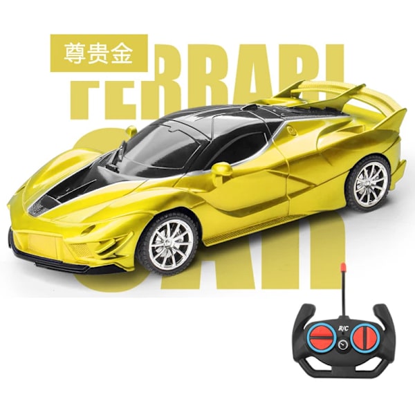 RC-bil leksak 2.4g radiostyrd bil höghastighets LED-ljus sportbil stunt drift racing bil leksaker för pojkar barn gåvor A-yellow