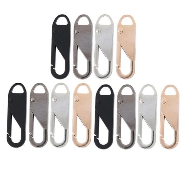 Akozon Dragkedjehuvud 12 Delar Avtagbar Legering Fjäder Dragkedja Dragare Dragkedja Slider Huvud