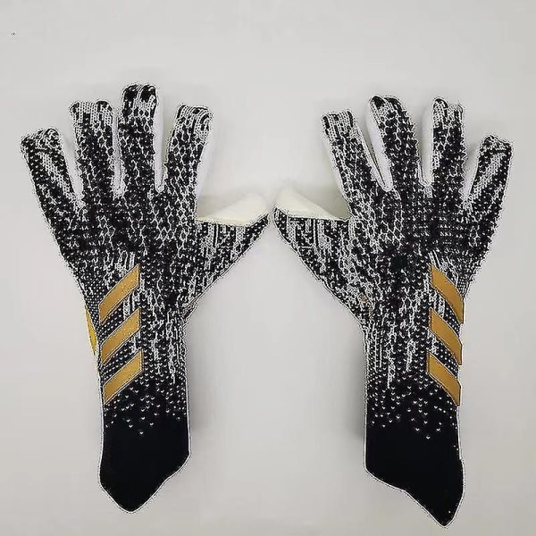 Professionella silikongummi Vattentäta halkfria handskar Latex Fotboll för vuxna barn Målvaktshandske -jx black and gold 6