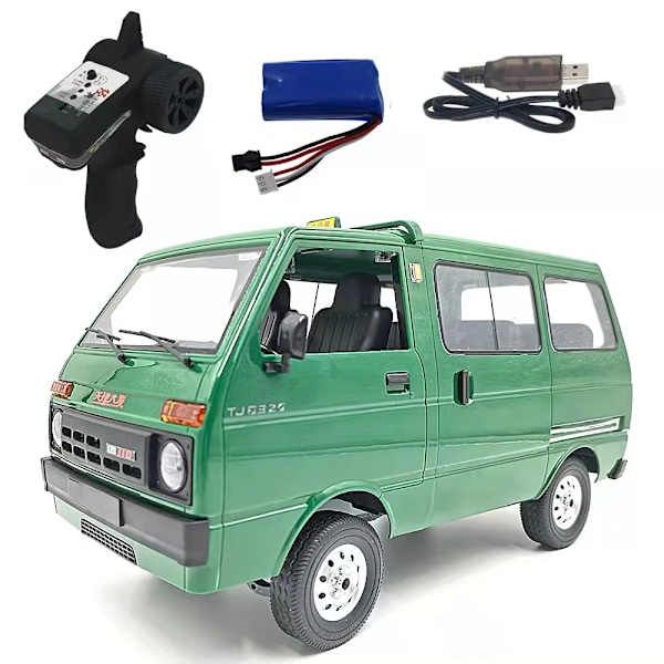 Wpl d42 rc-bil 1/10 2.4g 2wd simuleringsdriftbil led fjärrkontroll terrängbil för pojkar barn presenter van tj110 d12 Green 1B