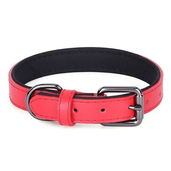 Mjukt och vadderat andningsbart läderhundhalsband 2.0*40Cm