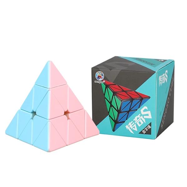 Sengso Speed Cube 2X2 3X3 4X4 5X5 Macaron-serie Stickerless Magic Cubo Rubick Profession Pussel Högkvalitativa Fidget Leksaker för Barn Pyramid