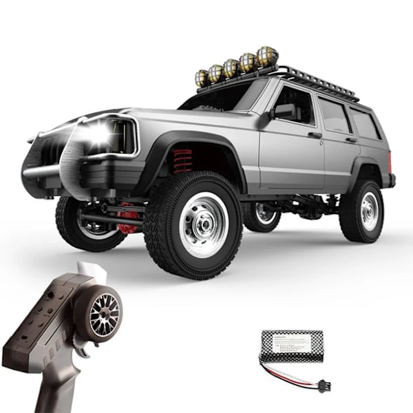 Mn78 1/12 2.4ghz fullskalig Cherokee fjärrstyrd bil fyrhjulsdrift klättring jeep bil rc fordon leksaker för pojkar gåvor Grey-1B
