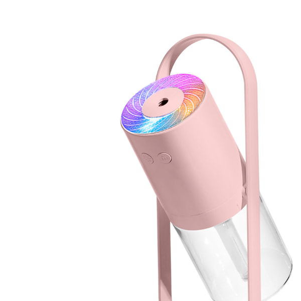 Langaton ilmankostutin 360 astetta pyörivä hienosumu, hiljainen USB lataus projektorivalolla kotiautotoimistoon vaaleanpunainen