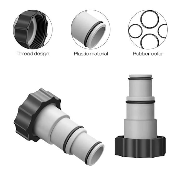 2-pack Poolslangsadapter, Intex Pooladapter, Poolkoppling, Inomhus För 1,5 Och 1,25 Anslutningar