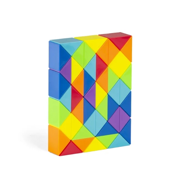 Regnbågsfärgad Vridande Magisk Orm Linjal Pussel Böjande Montessori Leksak Anti-Stress Magisk Orm Form Släpp Stress Zl 48PCS