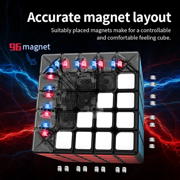 [Ecube] Aochuang Wr M Magnetisk 5X5X5 Speed Magic Cube 5X5 Cubo Magico Aochuang Wrm Puzzle Cube 5X5X5 Magnet Cube Black