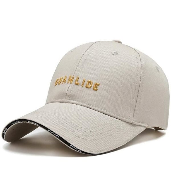 Broderad baseballkeps utomhus justerbar solhatt för män kvinnor - Beige
