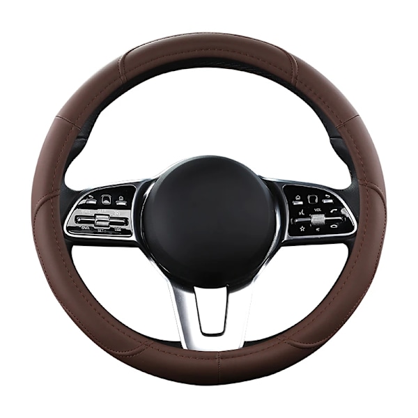 Motocovers bil anti-halk läder rattöverdrag universell bil ratt skyddande överdrag mode stil 38cm rosa beige