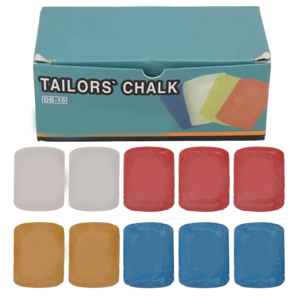 10 st Tailors Chalk 4 Colors Bred applikation Enkel borttagning Lätt att applicera Tygkrita för att skräddarsy tyg DIY